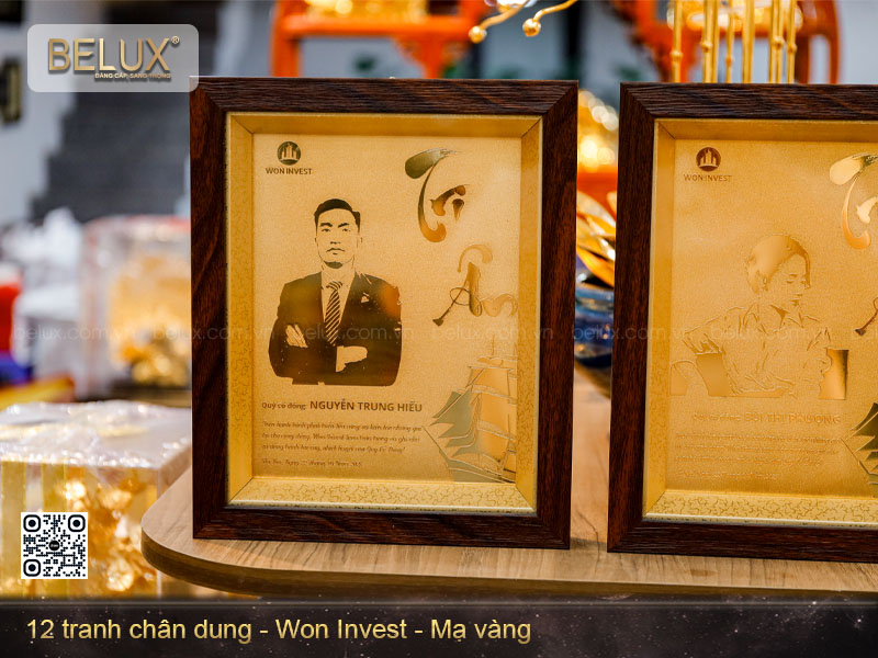 Tranh chân dung thiết kế theo yêu cầu mạ vàng 24k&nbsp;